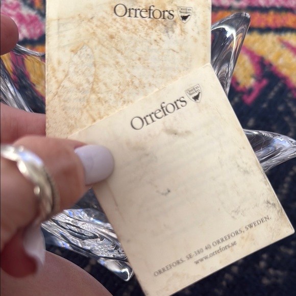 Orrefors Sweden Crystal Belle 6 Point Tulip Bowl Designed by Jan Johansson - Picture 4 of 6